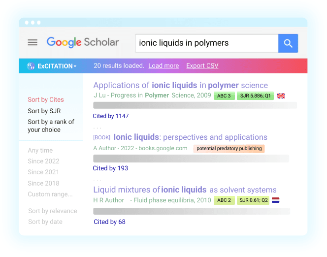 ExCITATION preview on Google Scholar